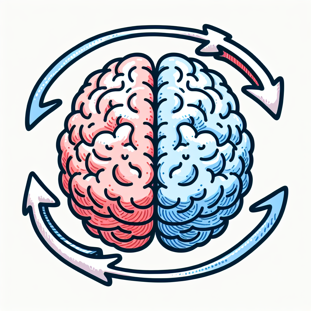 A picture of the brain showing how bilateral stimulus helps the brain process information 